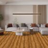 Vintage Brazillian Chestnut Wood Grain Tile on the floor in a sitting room