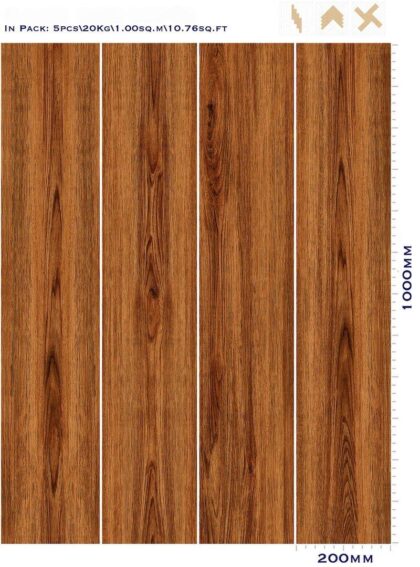 Vintage Cocobolo Wood Grain Tile 1000MM by 200MM