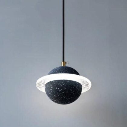 Black planet pendant light