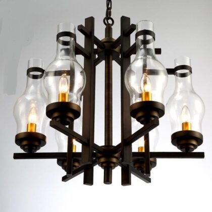 9 Arm Industrial Chandelier