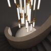 Gold Stainless Steel Chandelier - 16 Tube - Image 4