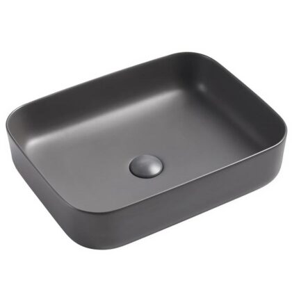 Vintage Matte Black Ceramic Wash Basin