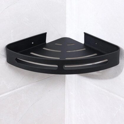 Vintage Single Corner Shelf Shower Caddy- Matte Black