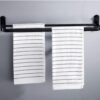 Vintage Double Towel Holder – Matte Black