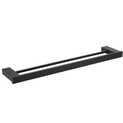 Vintage Double Towel Rail – Matte Black