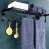 Vintage Towel Rack – Matte Black