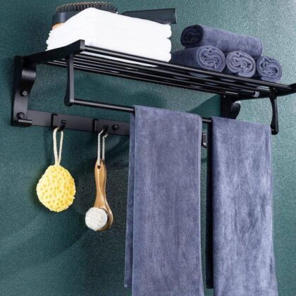 Vintage Towel Rack – Matte Black