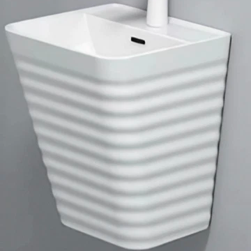 Vintage Ribbed Wall Hung Semi Pedestal