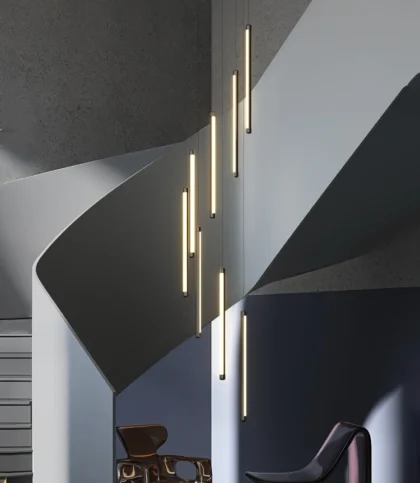 Modern 18 Tube Linear Chandelier