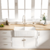 Vintage Janus Farmhouse Double Sink - Ribbed and Smooth Aspects - Image 3