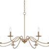 Vintage Iron 8 Arm Soft Gold Candelabra Chandelier - Image 2