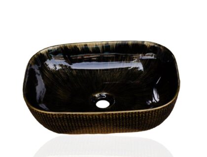 Brown Retro Curved Art Basin