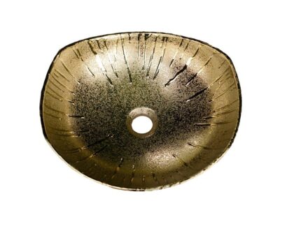 Asymmetrical Dripping Gold Art Basin