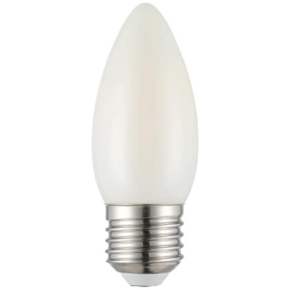 7W - Candle Shape - E27 Base - Frosted/Opal Shade - 3000K - Warm White