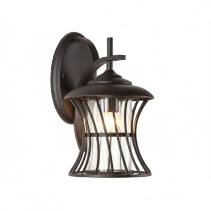 Alcott Hill 13" Long 1-Light Traditional Outdoor Wall Lantern - Black - Aluminium & Glass