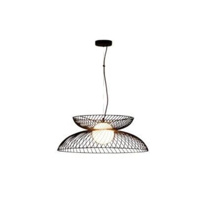 House of Cage 12"W 1-Light Minimalist Cage Pendant - Metal