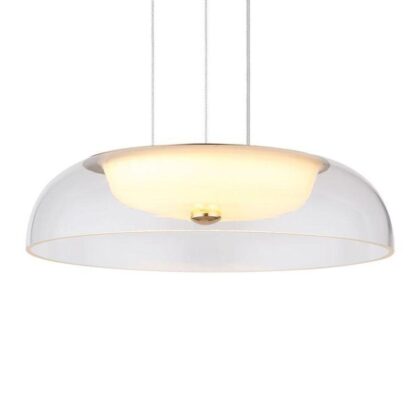 The Clifton 11" Diameter 1-Light Modern Glass Pendant Light - Clear Finish - Glass