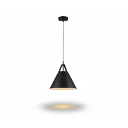 The Nordic Cone 10" Diameter 1-Light Modern Pendant Lamp - Black Finish - Aluminum