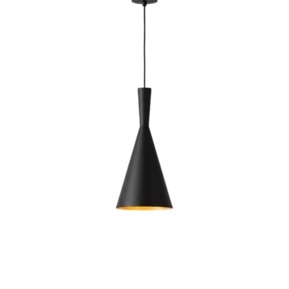 The Conical Matte Black 7" Diameter 1-Light Modern Pendant - Matte Black Finish - Aluminum