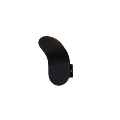 The Curved Uplight 4" Wide 1-Light Modern Wall Light - Black - Aluminium