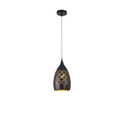 Diamond-Patterned Hollow Pendant Light
