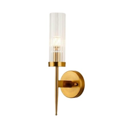 The Captivating 16" Long 1-Light Modern Wall Sconce - Golden Brass - Crystal & Iron