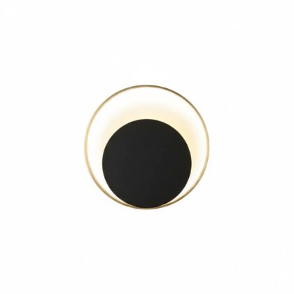 Artistic Golden Eclipse 10" Diameter 1-Light Modern Wall Lamp - Gold - Iron