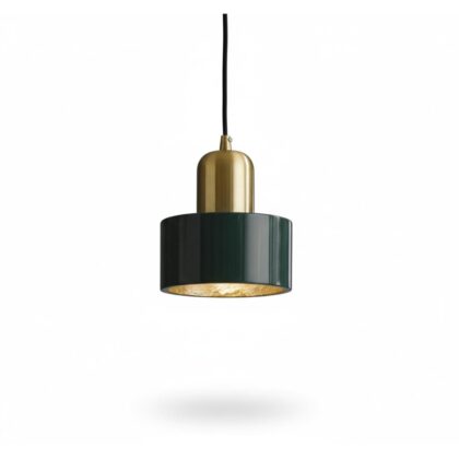 The Marble 6'' Diameter 1-Light Contemporary Pendant - Green Finish - Marble & Brass