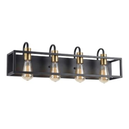 The Industrial 27" Long 4-Light Rustic Vanity Wall Light - Antique Bronze - Iron