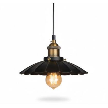 Lotus Black Metal Pendant Light