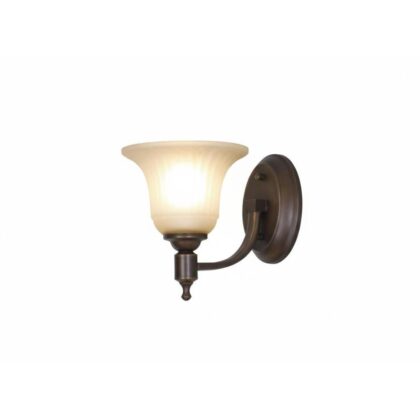 The Magnifique 7" Wide 1-Light Vintage Wall Light - Oxidized Bronze - Aluminium & Amber Glass