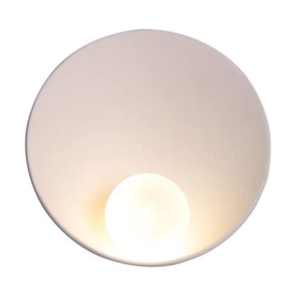 Musa 9" Wide 1-Light Post-Modern Wall Lamp - White - Iron & Opal Glass