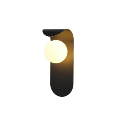 The Nordic Minimalist Curved 11" Long 1-Light Wall Lamp - Matte Black - Iron & Glass