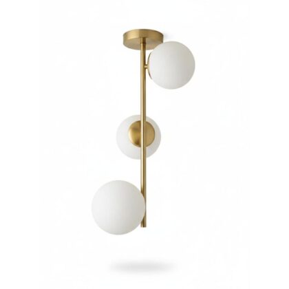 The Nordic Ball 6" Wide 3-Light Contemporary Pendant - Brushed Gold - White Glass