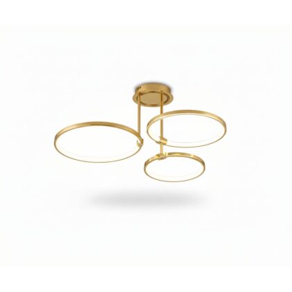 Golden Tri-Ring LED Ceiling Light