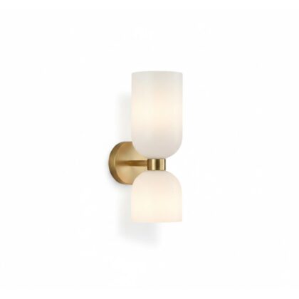 The Up & Down 14.2" Long 2-Light Modern Wall Sconce - Gold - Iron & Glass