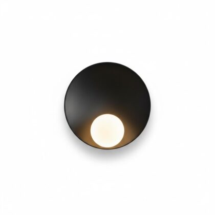 Musa 9" Wide 1-Light Post-Modern Wall Lamp - Black - Iron & Opal Glass