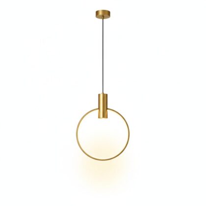 The Aura 7.5" Diameter 1-Light Modern Pendant Lamp - Gold Finish - Metal