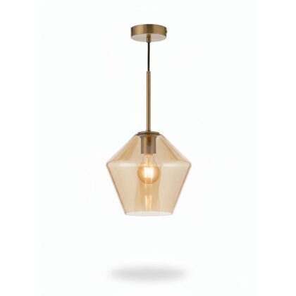 The Cognac Glass 7.5" Diameter 1-Light Contemporary Pendant - Cognac Finish - Glass