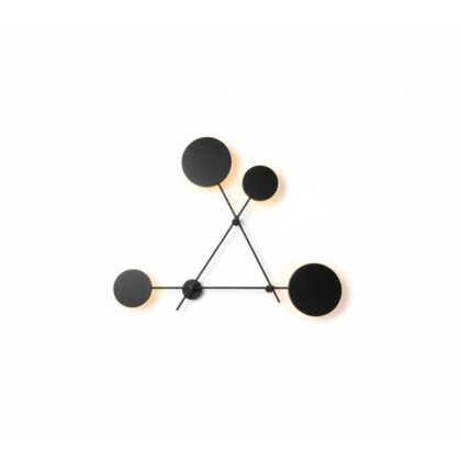 The Geometric Circles 45" Wide 1-Light Modern Wall Lamp - Black - Iron & LED