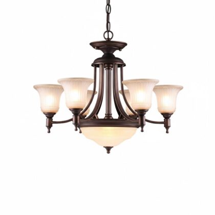 Magnifique Series Vintage Style 9 Light - 2 Tier Chandelier