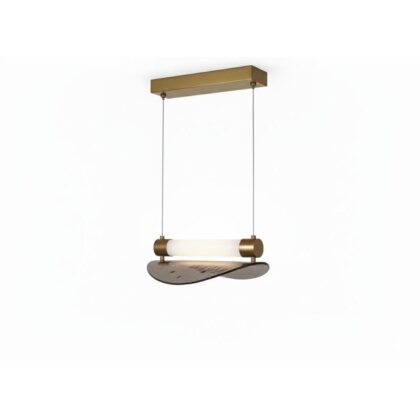 The Paolo Castelli Manta 8" Wide 1-Light Modern Pendant Lamp - Smoke Grey Finish - Acrylic & Glass