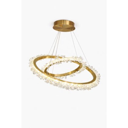 Adonis Modern Ring Crystal Chandelier for Living Room - 2 Ring