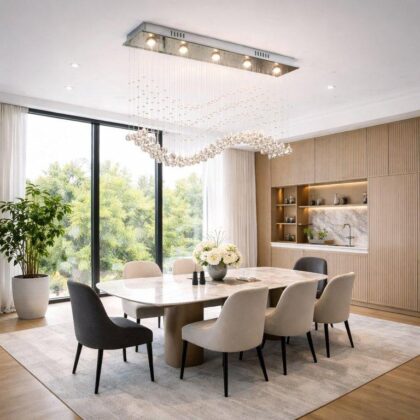 Wave Crystal Chandelier - GU10 Bulbs
