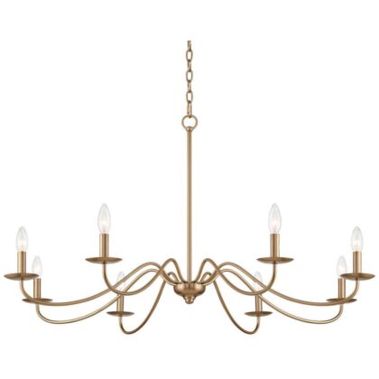 Classic Iron 8 Arm Soft Gold Candelabra Chandelier