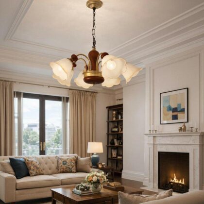 The Linden 6-Light Fluted Glass Chandelier