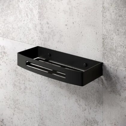 Single Shelf Shower Basket - Shower Caddy - Matte Black