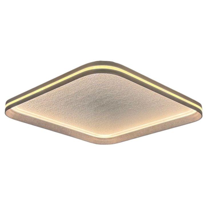 The Delta Edge-Lit Square 20″ Diameter 44W Modern LED Ceiling Light – Matte Purple, Gold & White – Acrylic