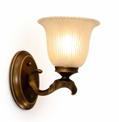 The Magnifique 6.7" Wide 1-Light Vintage Wall Light - Oxidized Bronze - Aluminium & Amber Glass
