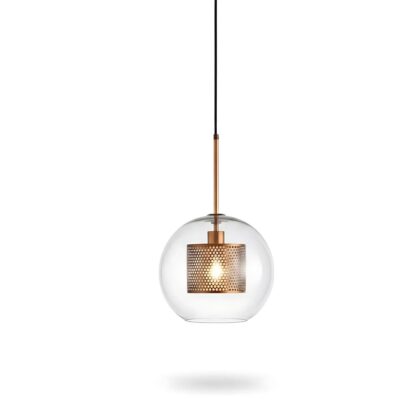 The Modern Chiswick Glass 5" Diameter 1-Light Contemporary Pendant - Gold Finish - Glass